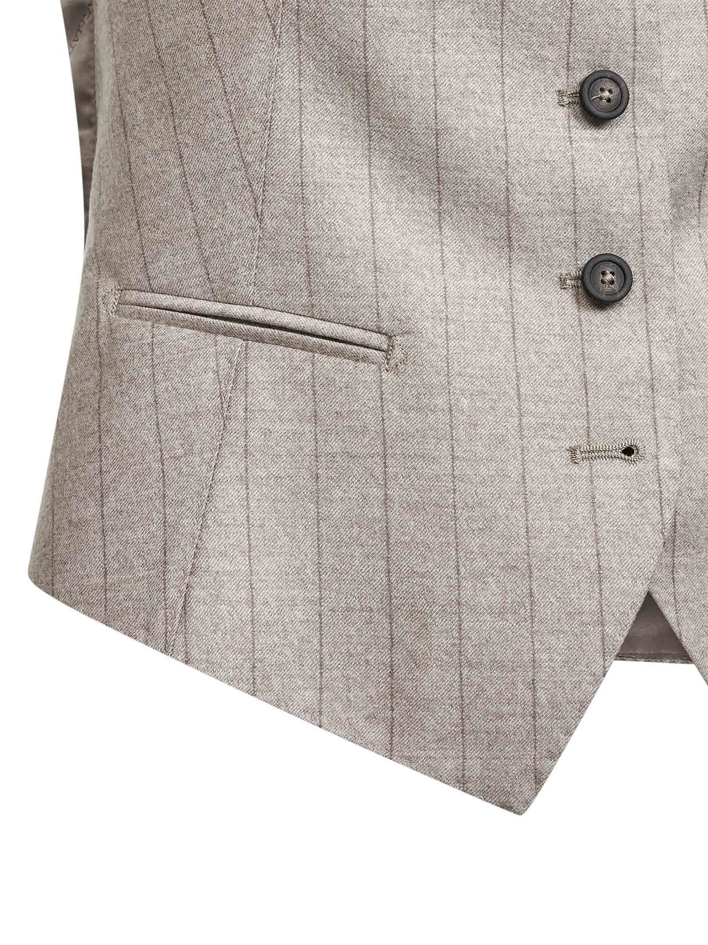 Gilet Giselle in lana vergine gessata beige