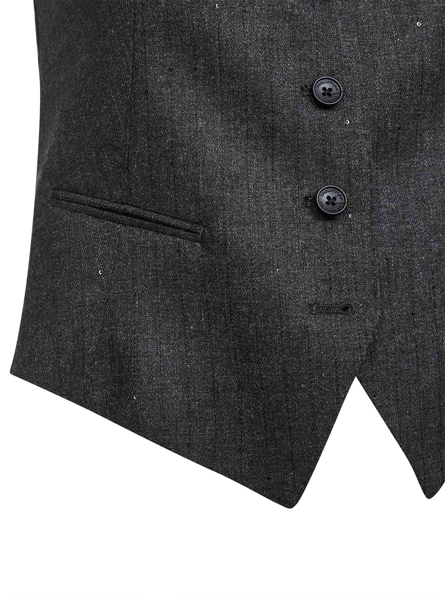 Gilet Giselle gessato con micro paillettes grigio