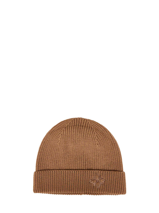 Camel merino wool knit Grouse beanie<BR/>