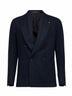 Blue barré jersey double-breasted balzer