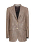 Brown houndstooth wool blend Bertha blazer