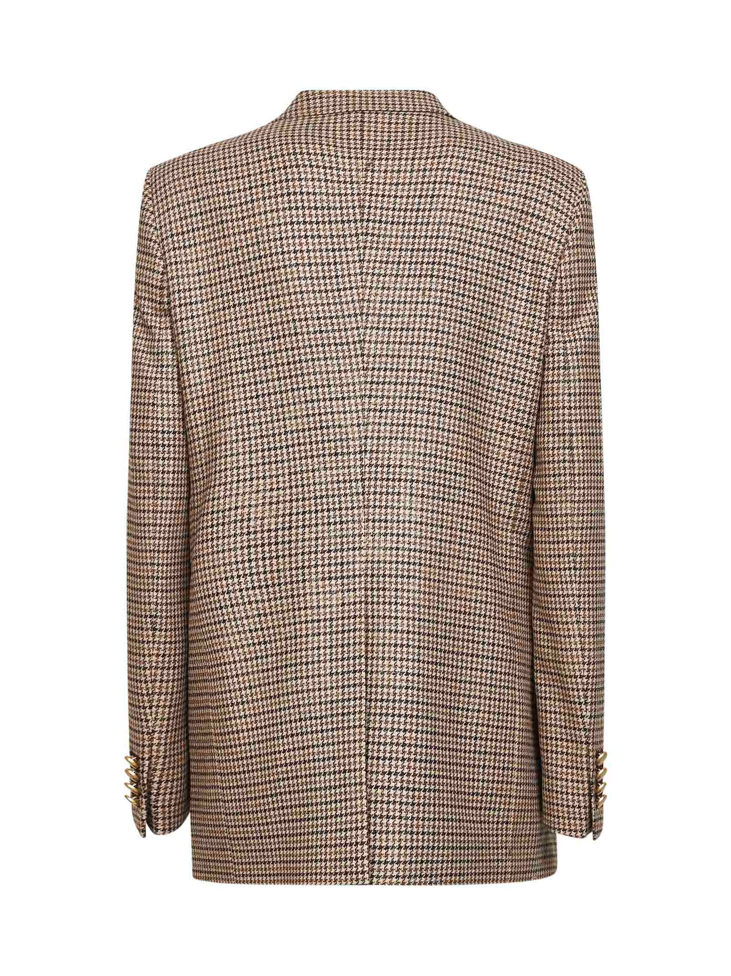 Brown houndstooth wool blend Bertha blazer