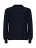 Polo in maglia di lana vergine blu