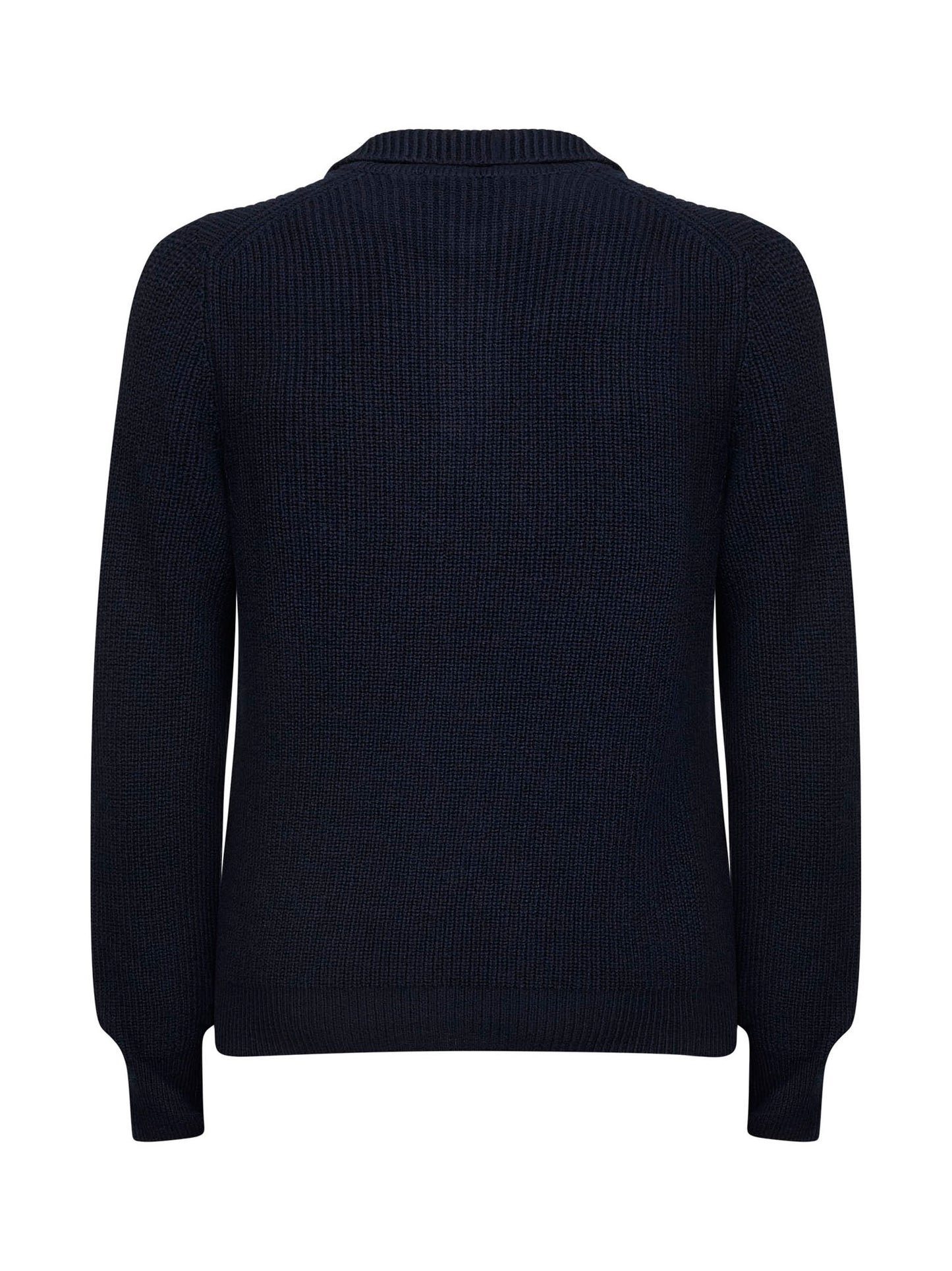 Polo in maglia di lana vergine blu