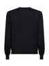 Black virgin wool knit crewneck sweater