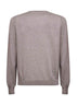 Clay virgin wool knit crewneck sweater<BR/>