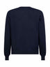 Blue virgin wool knit crewneck sweater<BR/>