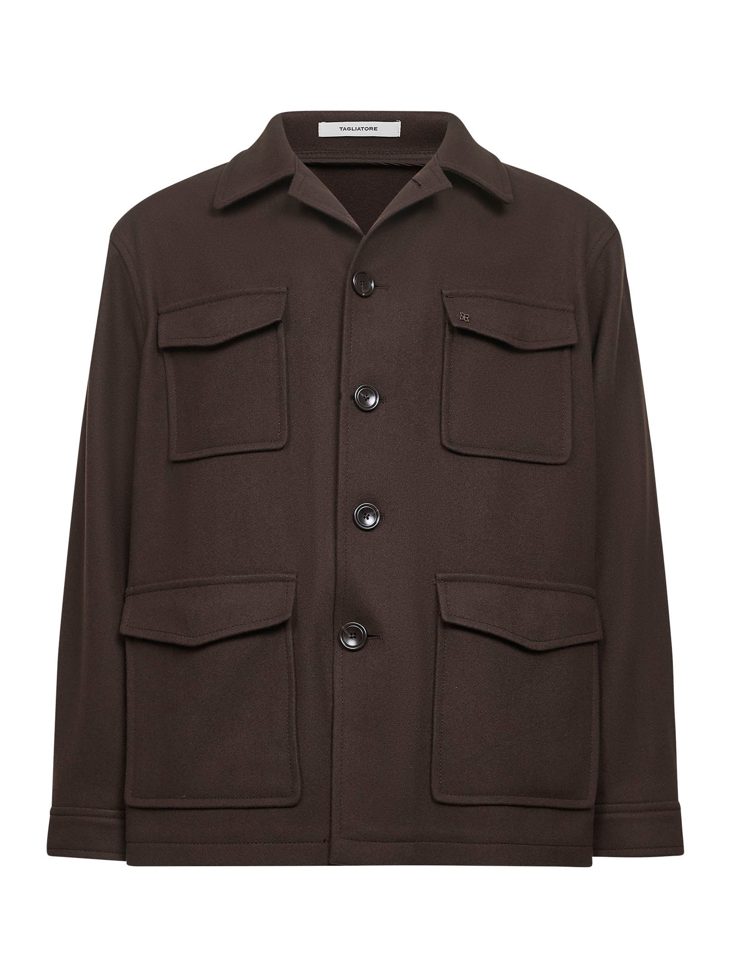 Brown wool and cashmere blend Milton jacket<BR/>