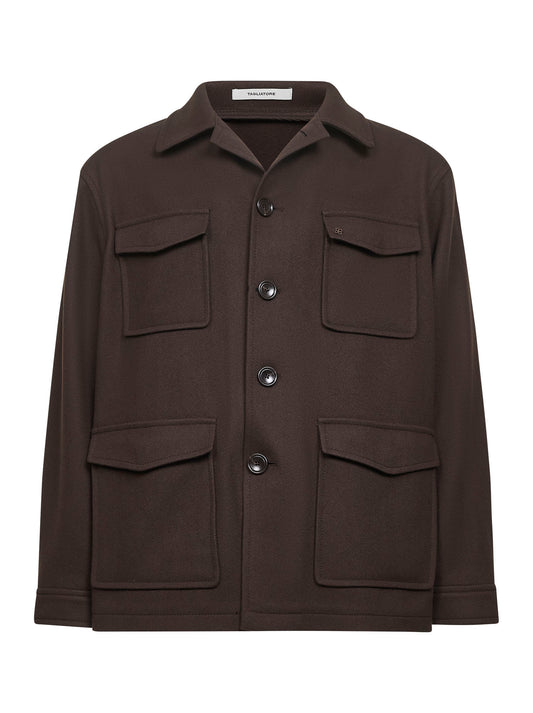 Brown wool and cashmere blend Milton jacket<BR/>