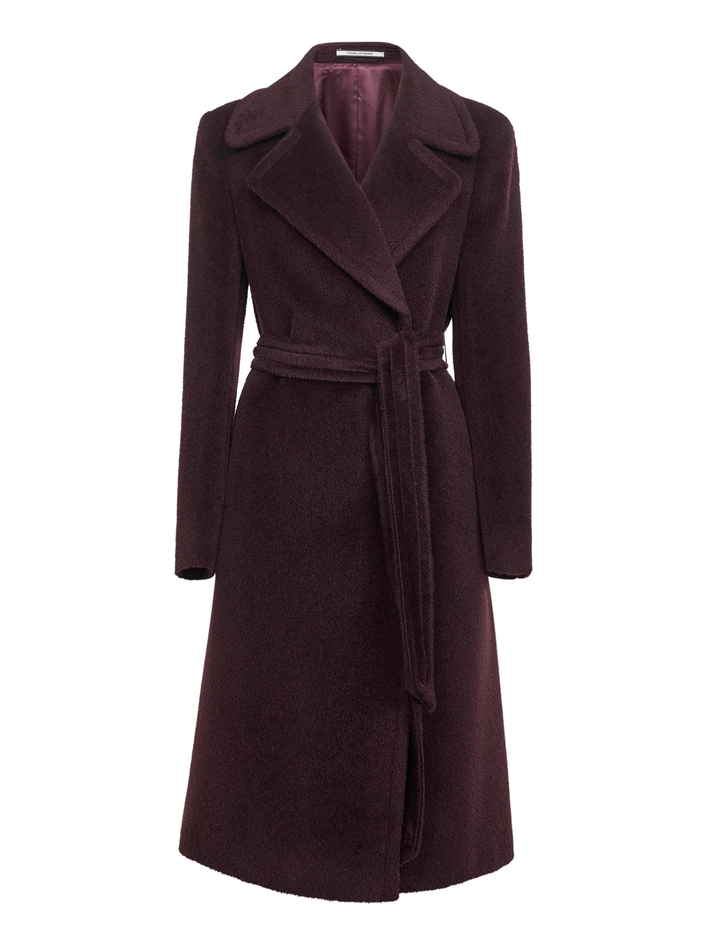 Cappotto a vestaglia Molly in alpaca e lana bordeaux
