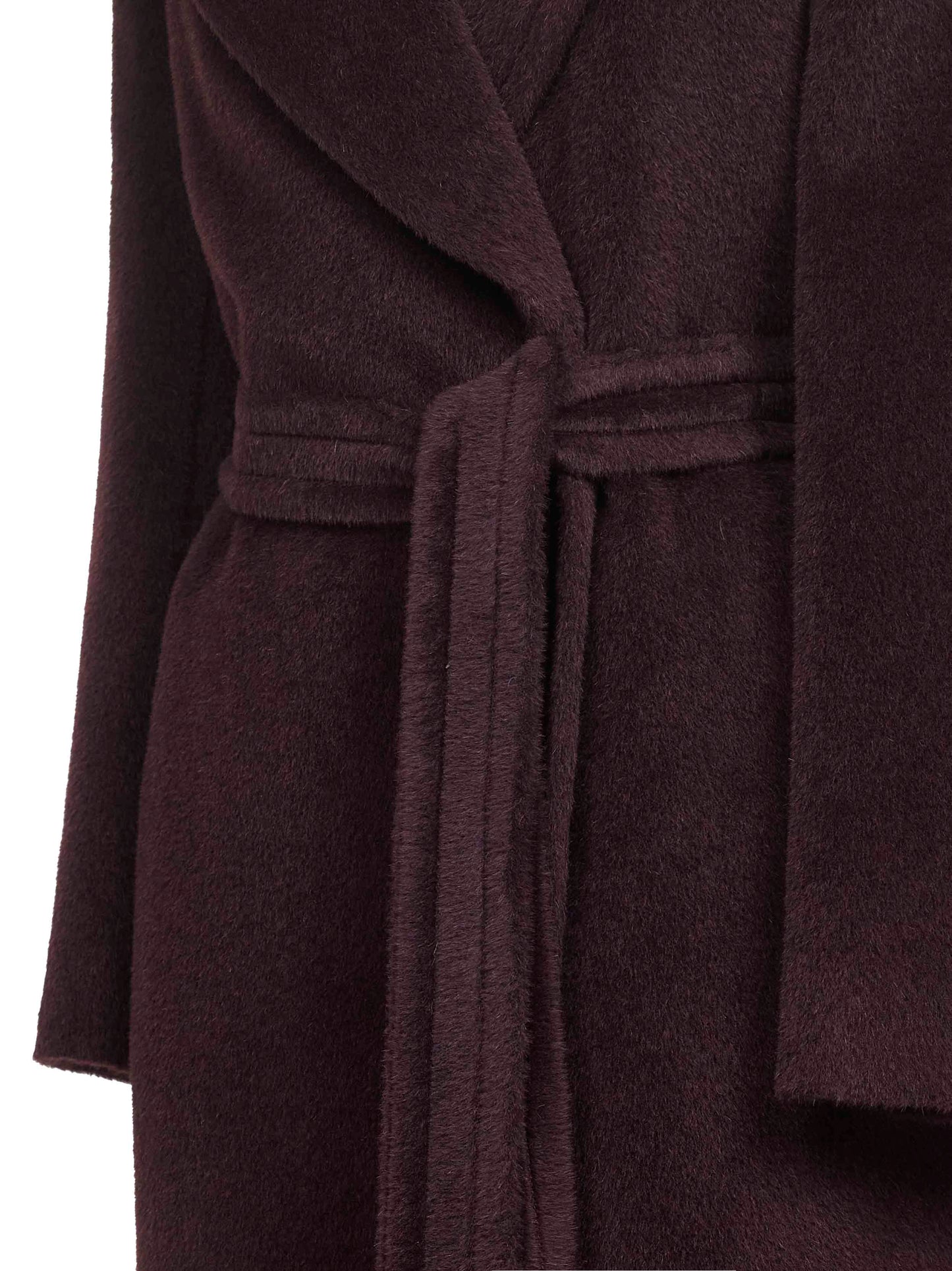 Cappotto a vestaglia Molly in alpaca e lana bordeaux