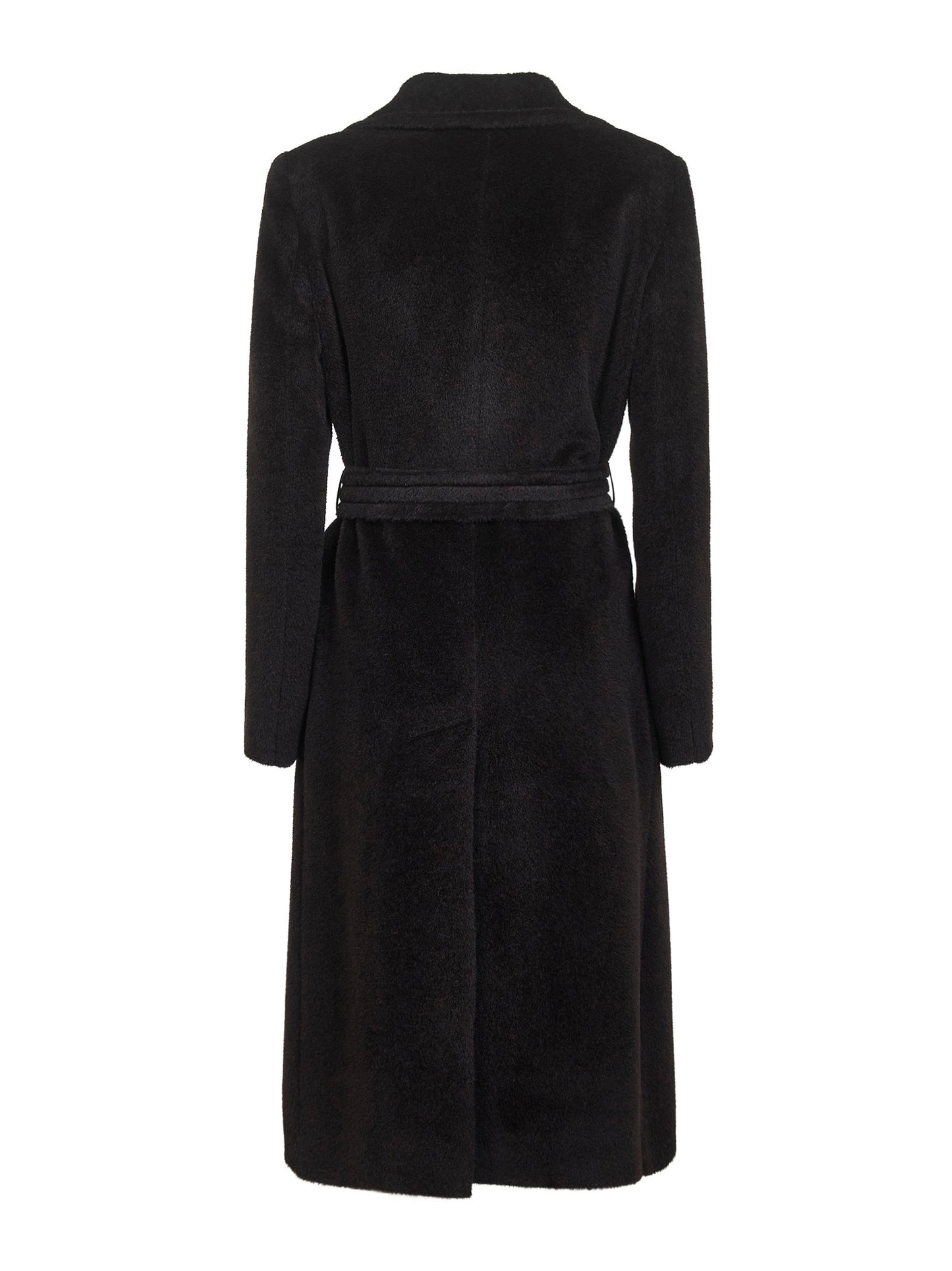 Brown alpaca and wool Molly wrap coat