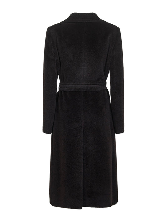 Brown alpaca and wool Molly wrap coat