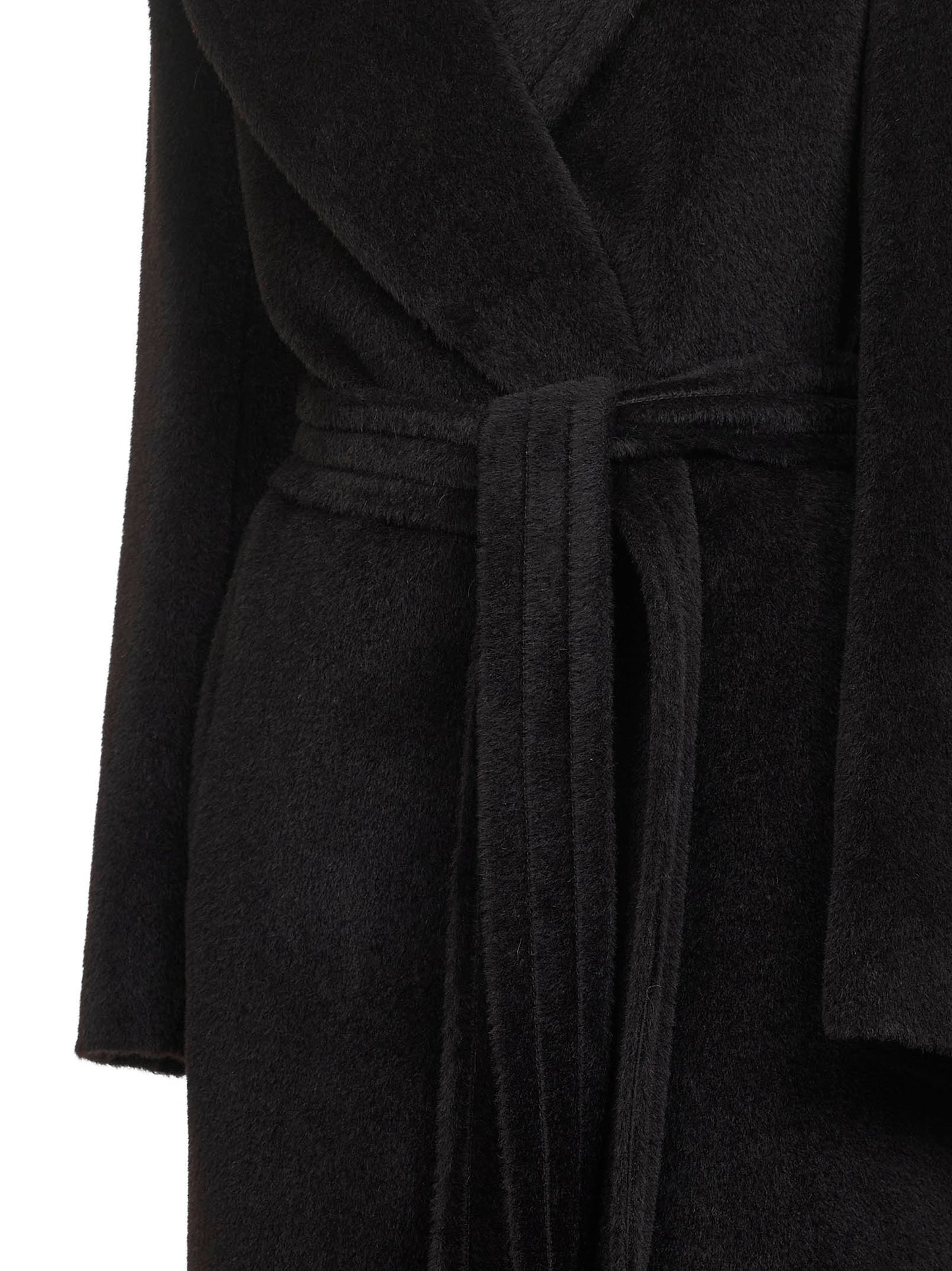 Brown alpaca and wool Molly wrap coat