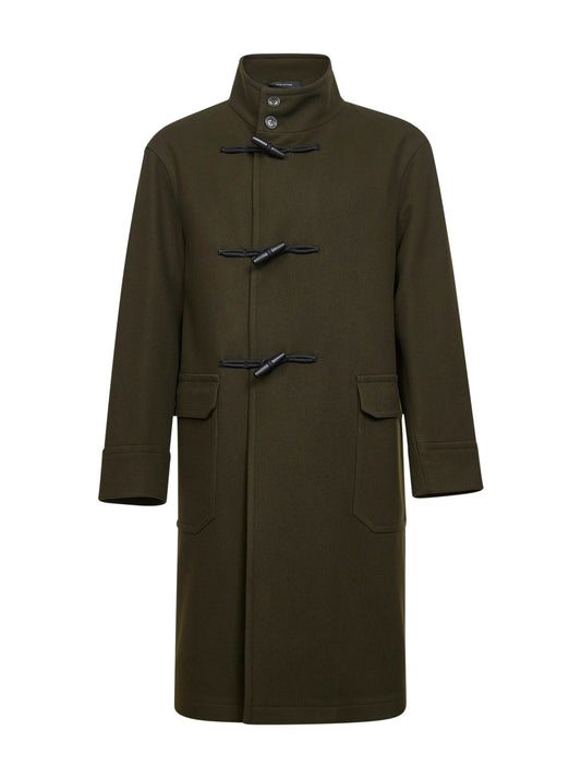 Green wool and cashmere blend Mon coat