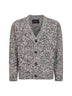 Two-tone melange virgin wool cardigan