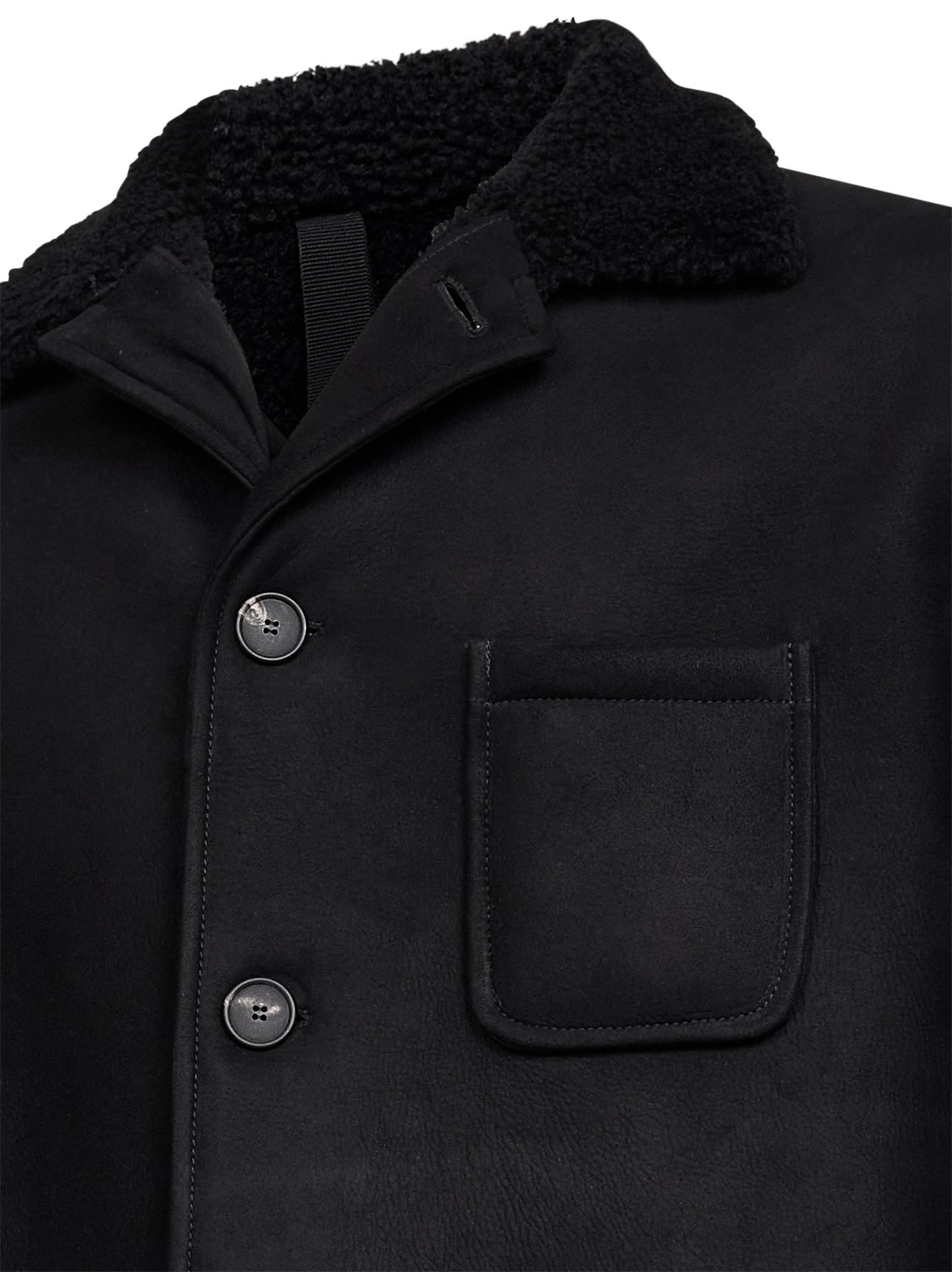 Black lamb shearling jacket