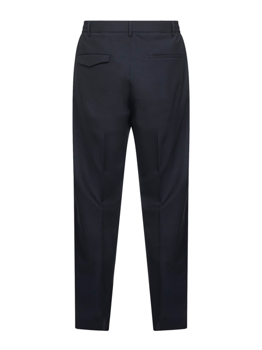 Pantaloni Garcon in misto lana vergine stretch blu