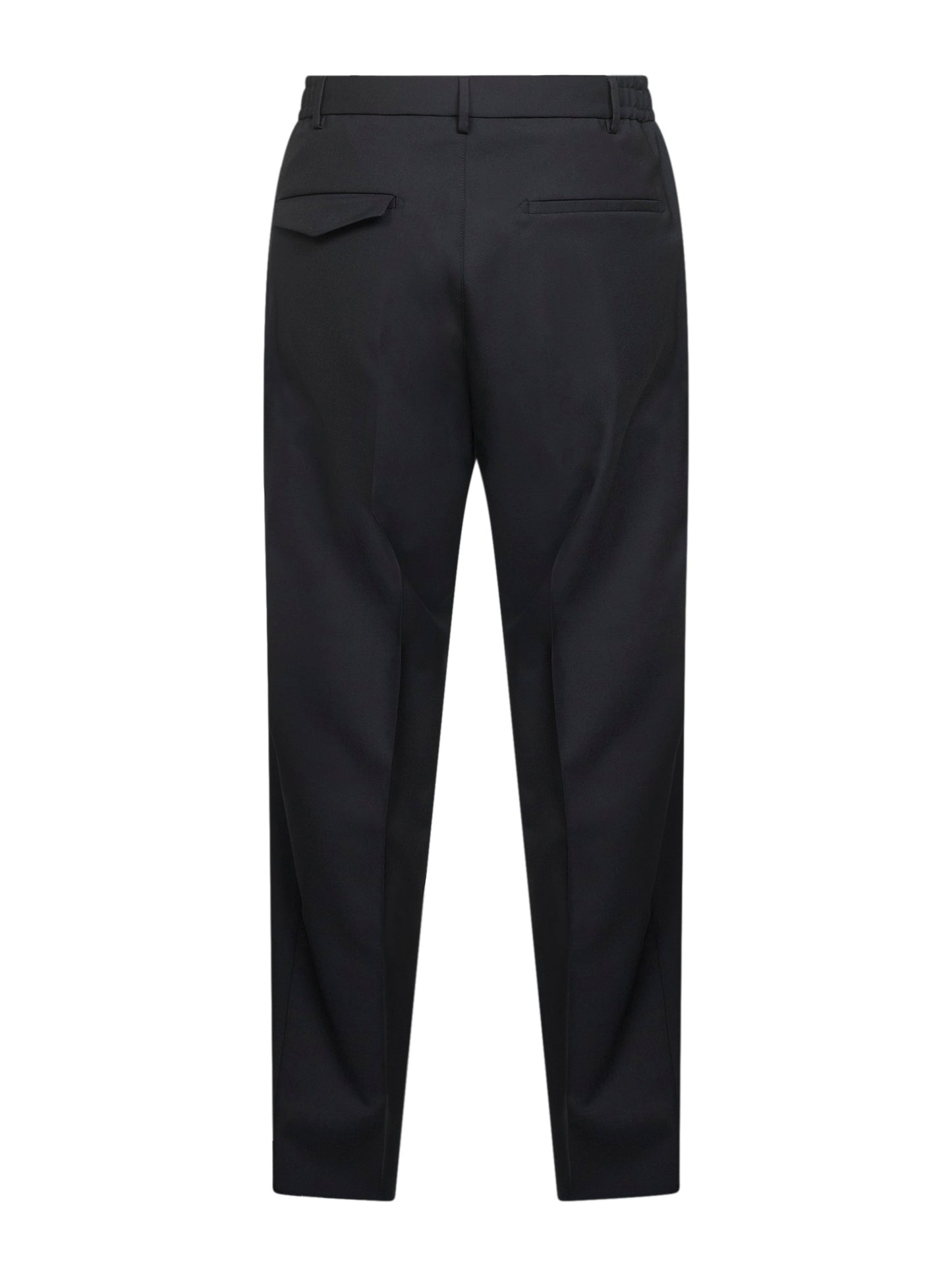 Black stretch virgin wool blend Garcon trousers<BR/>