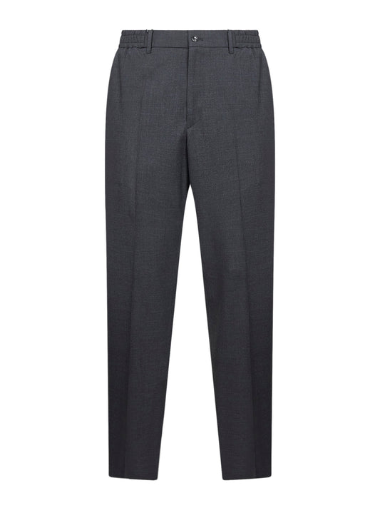 Pantaloni Garcon in misto lana vergine stretch grigio