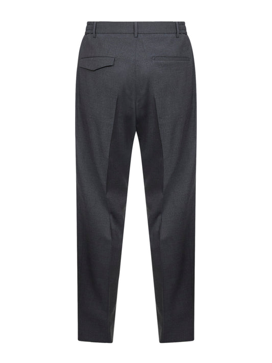 Pantaloni Garcon in misto lana vergine stretch grigio