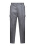 Grey stretch virgin wool Lang cargo trousers