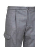 Grey stretch virgin wool Lang cargo trousers