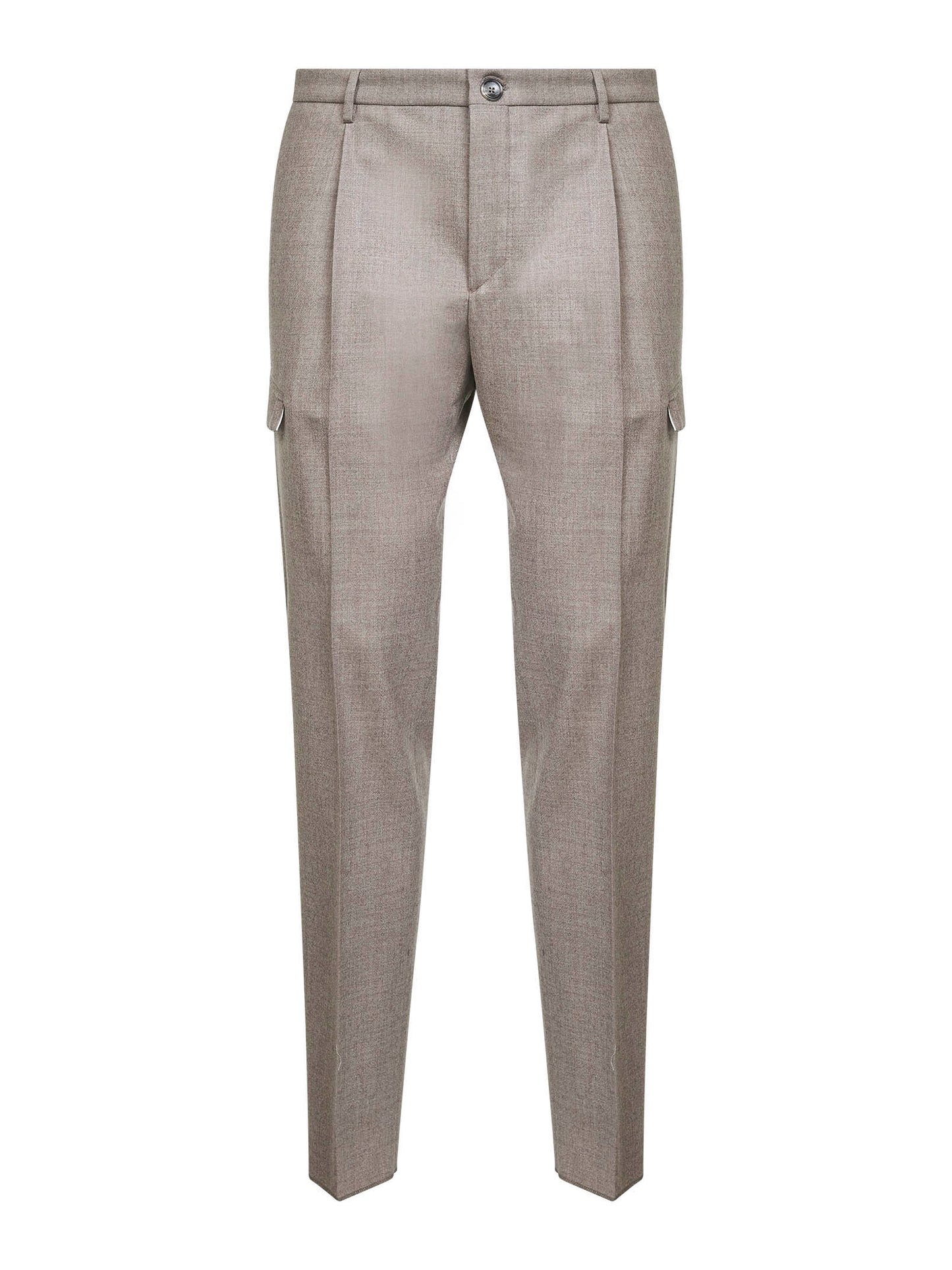 Pantaloni cargo Lang in lana vergine stretch marrone