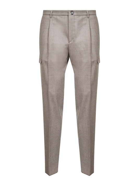 Pantaloni cargo Lang in lana vergine stretch marrone