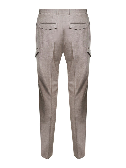 Pantaloni cargo Lang in lana vergine stretch marrone