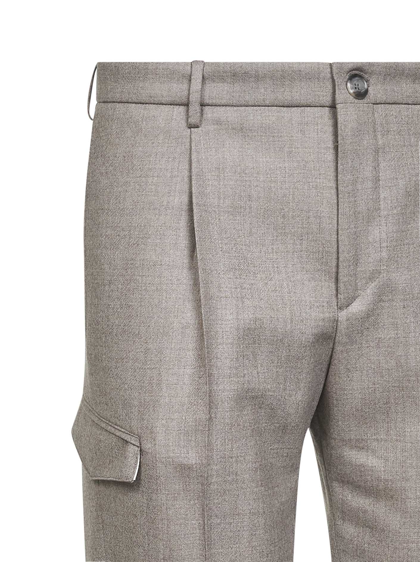 Pantaloni cargo Lang in lana vergine stretch marrone