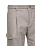 Pantaloni cargo Lang in lana vergine stretch marrone