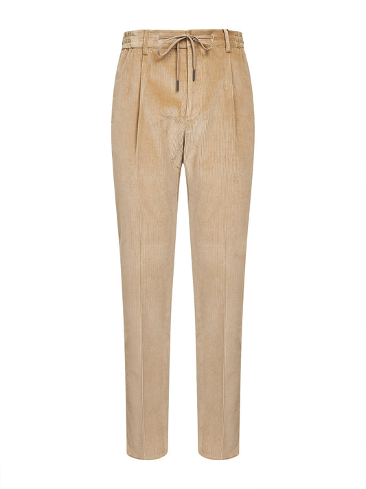 Beige stretch corduroy Newman trousers