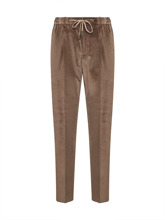 Brown stretch corduroy Newman trousers