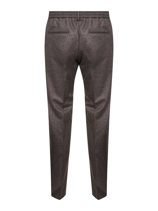 Pantaloni Newman in misto lana marrone