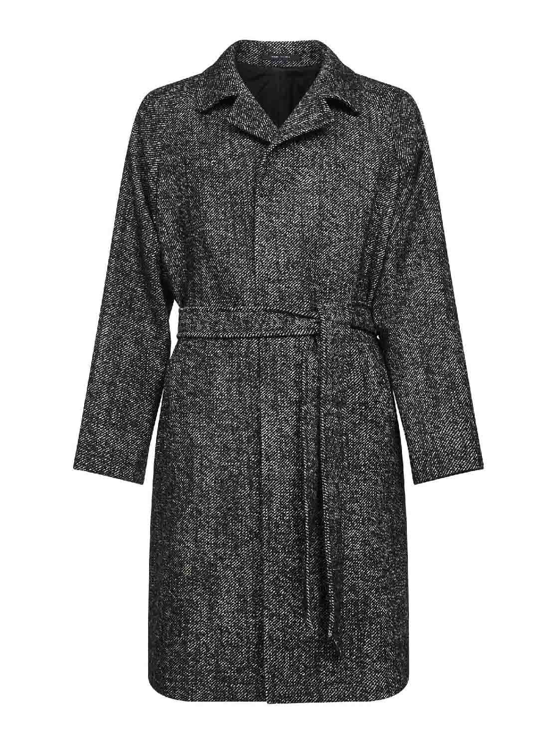 Flecked wool blend Salomons wrap coat