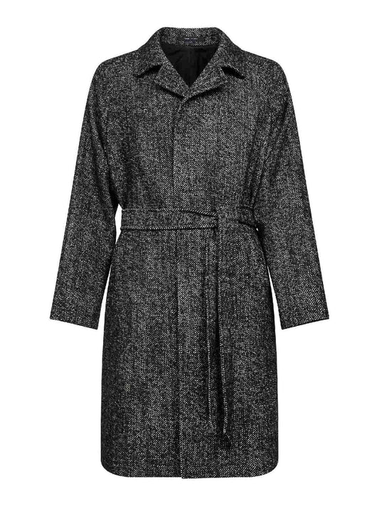 Flecked wool blend Salomons wrap coat