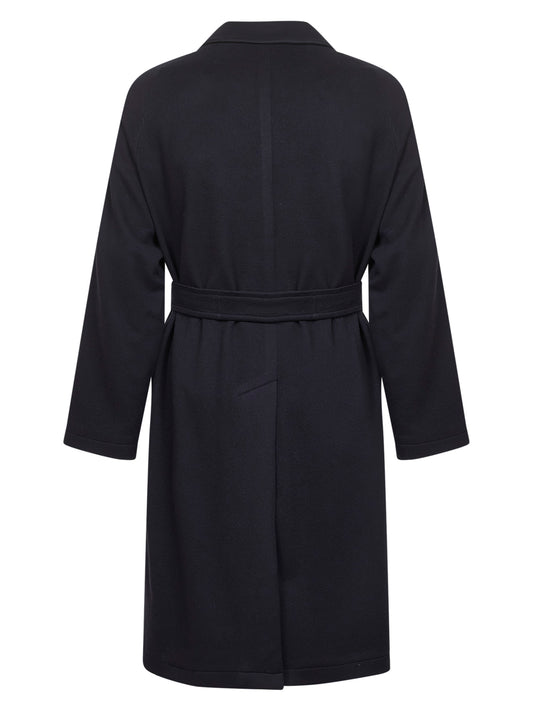 Blue wool and cashmere Salomons wrap coat