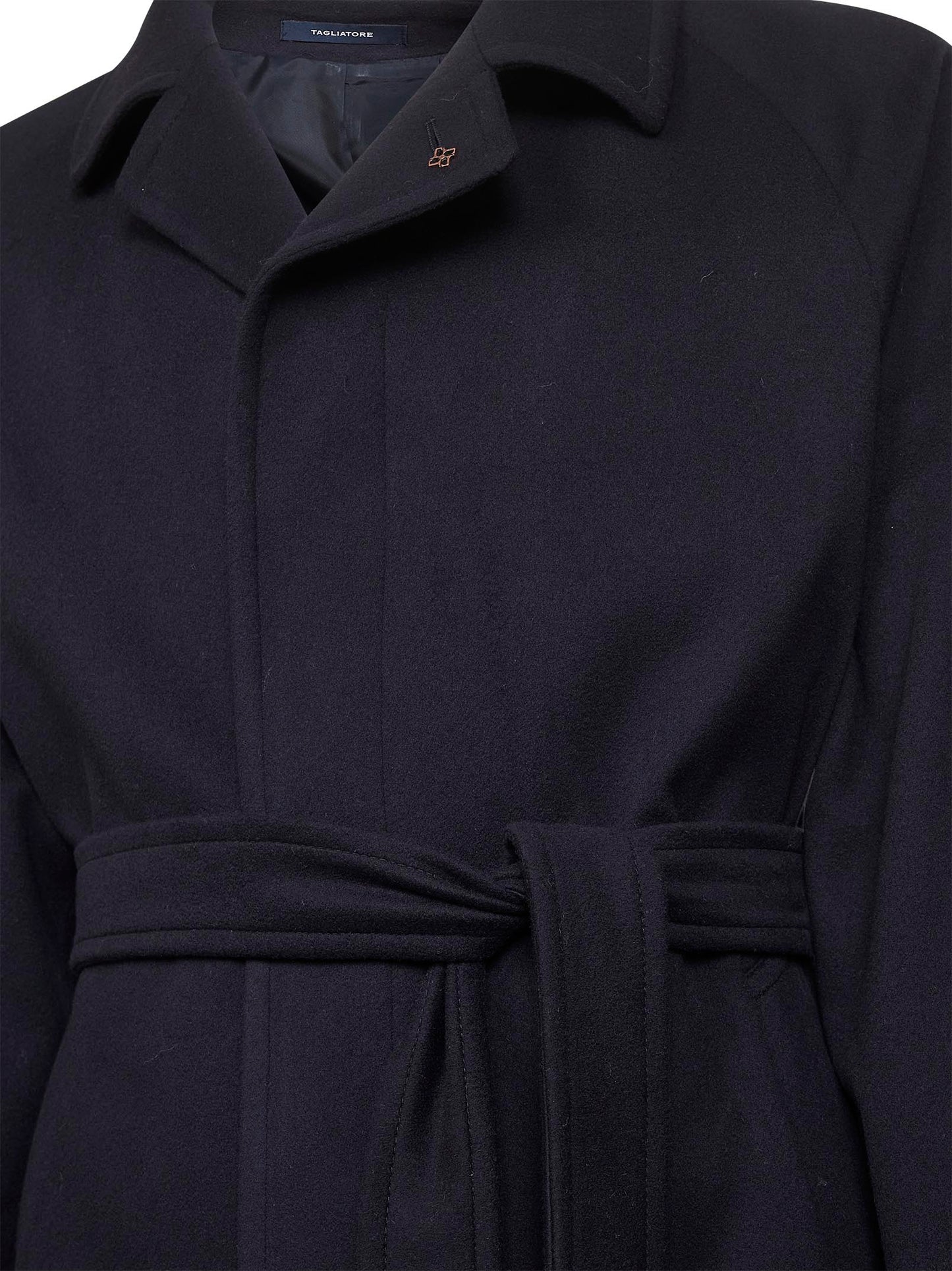 Blue wool and cashmere Salomons wrap coat
