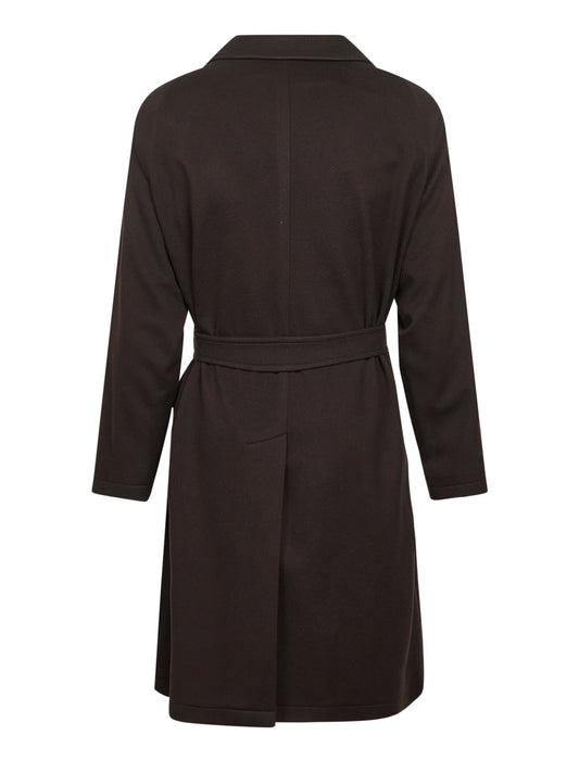 Brown wool and cashmere Salomons wrap coat<BR/>