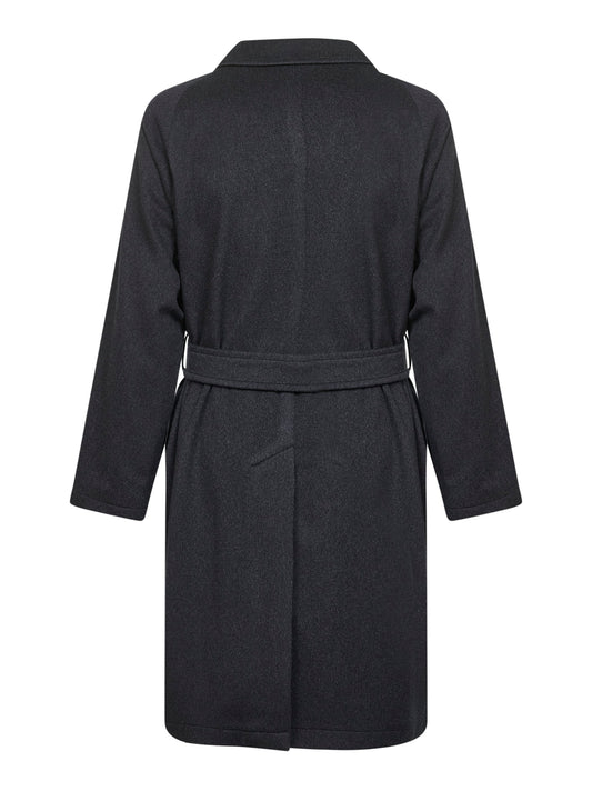 Grey wool and cashmere Salomons wrap coat