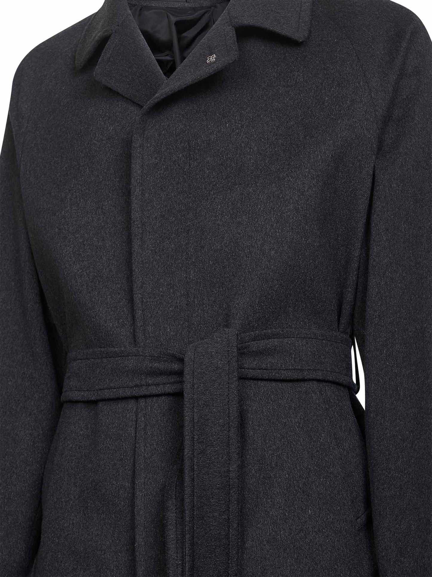 Grey wool and cashmere Salomons wrap coat