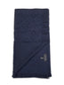 Sciarpa in lana vergine jacquard blu con logo