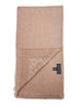 Beige jacquard virgin wool logo scarf