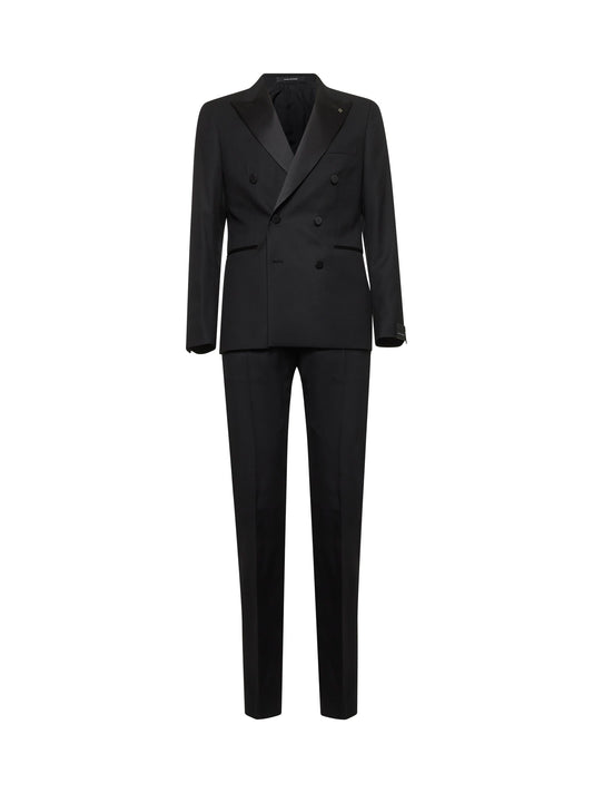 Black wool and silk Bruce tuxedo suit