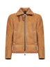 Beige lamb shearling aviator jacket