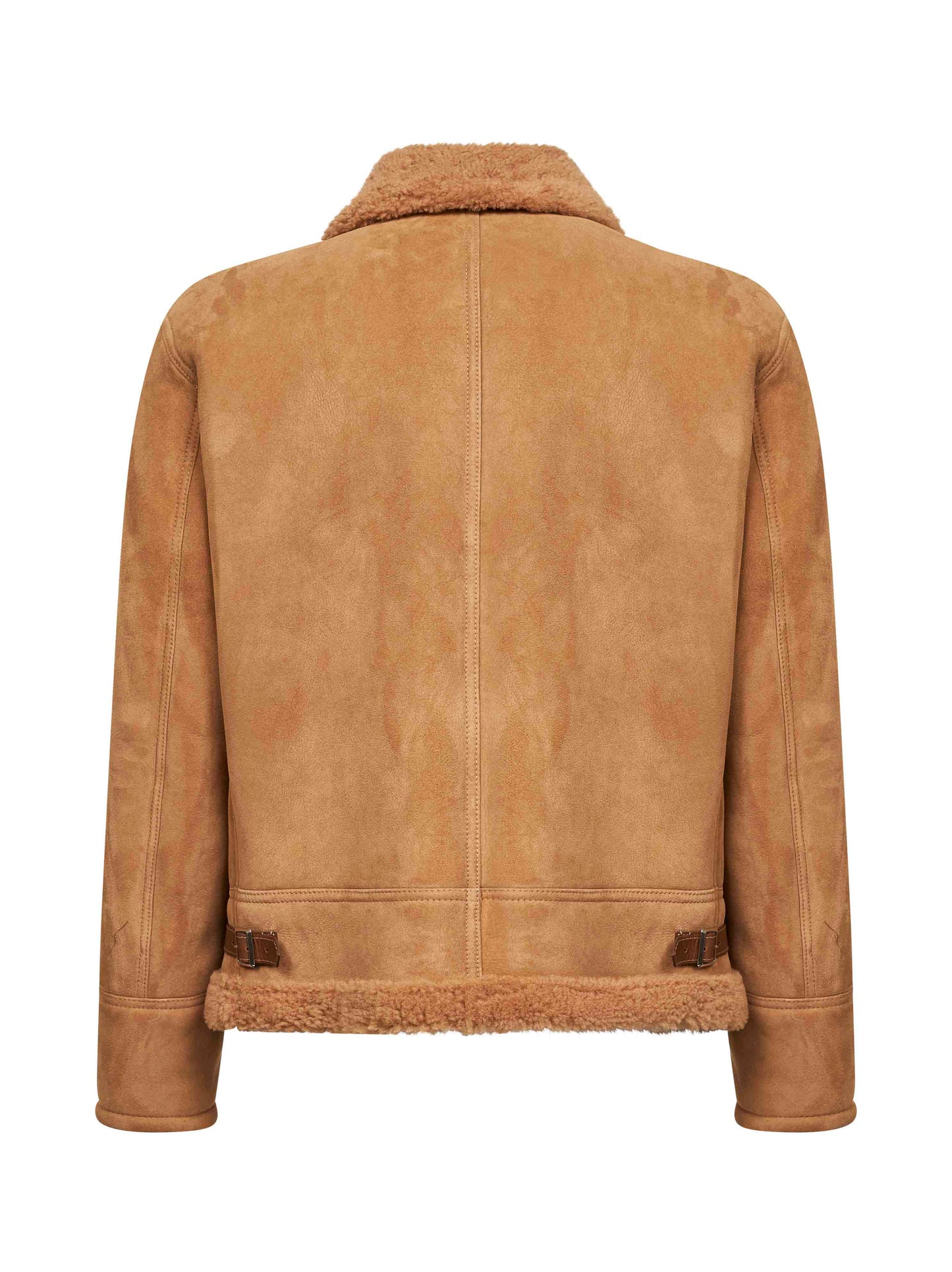 Beige lamb shearling aviator jacket