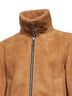 Beige lamb shearling aviator jacket