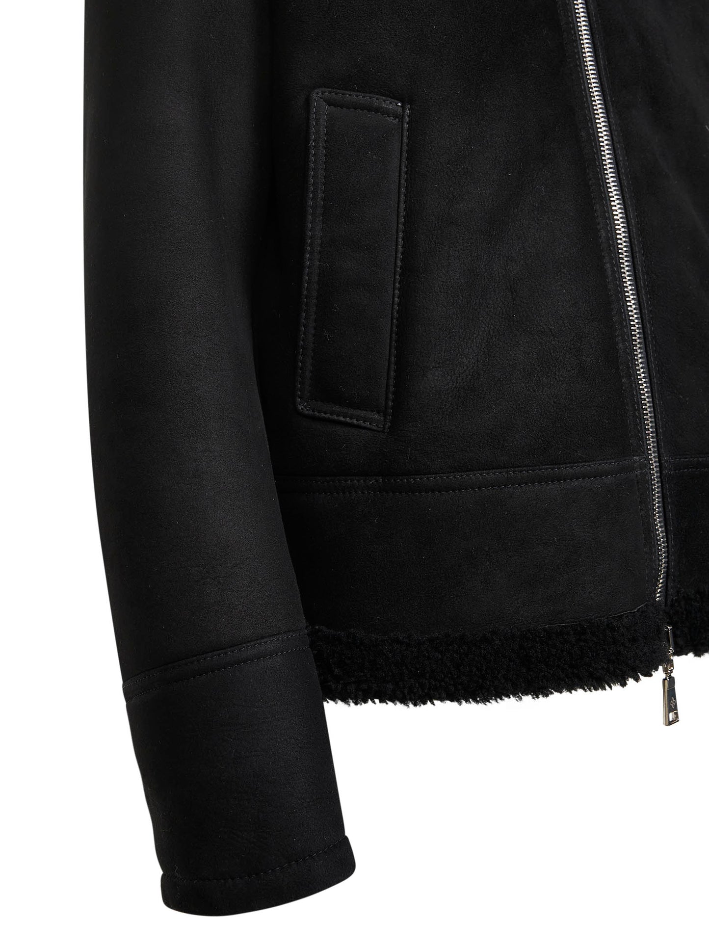 Black sheepskin Steele aviator jacket