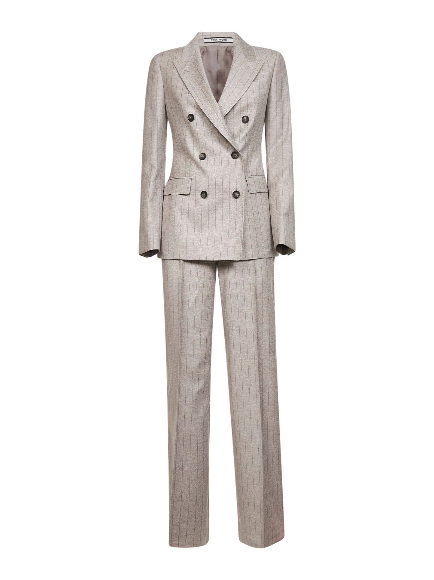 Abito Parigi in lana vergine gessata beige
